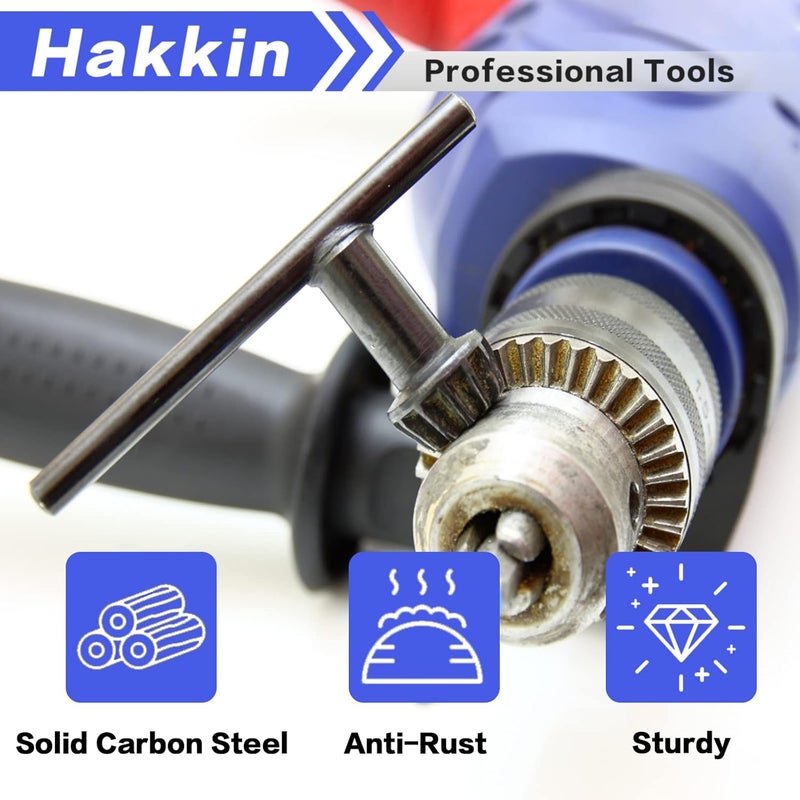 Hakkin Drill Chuck Key 6 Sizes Drill Chuck Key Wrench, 3/4" 5/8" 1/2" 3/8" 1/4" 5/32" Carbon Steel Heavy Duty Replacement Drill Press Chuck Key, Electric Drill Clamping Tool - Image 4